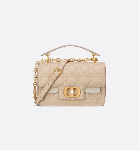 Small Lady Dior Bag Dusty Ivory Patent Cannage Calfskin 